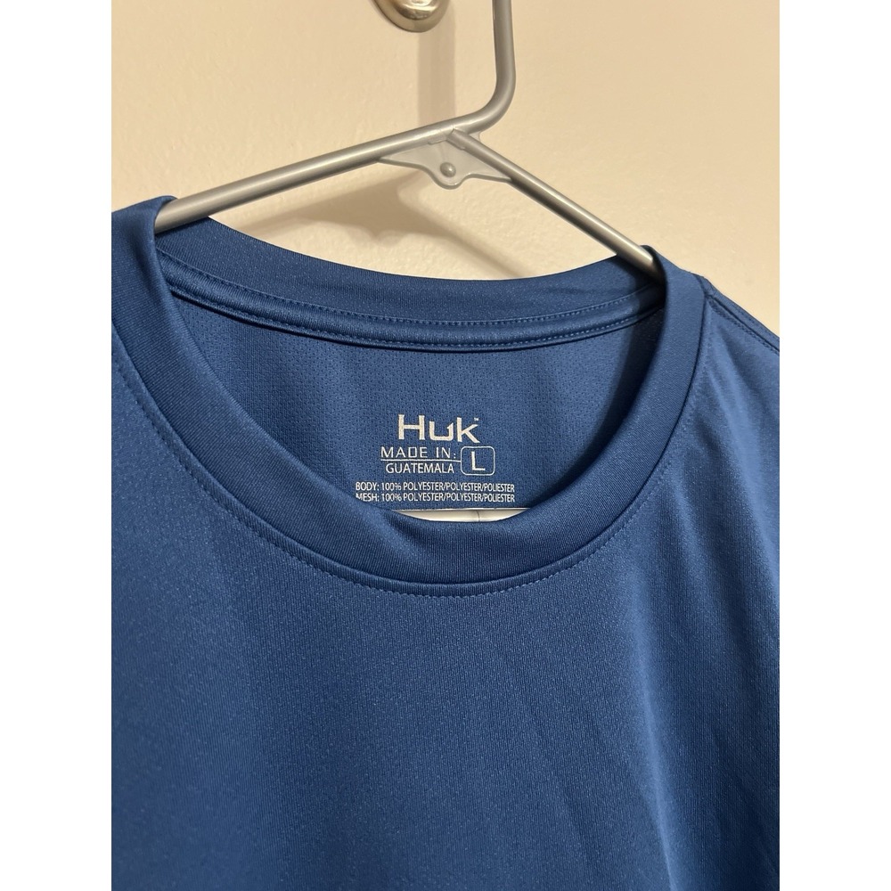 HUK Performance Fishing Gear Long Sleeve Shirt Mens L Large Blue - large - Picture 2 of 6